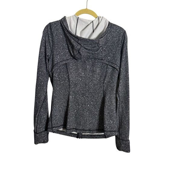Lululemon Hooded Define Jacket *Nulu Luminesce Splatter White Black size 12 - Picture 10 of 11